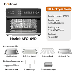 Electric Digital <strong>Air</strong> <strong>Fryer</strong> Toaster Oven 18 Preset Menus Double Glass Door 30L Capacity Touch Screen Control Multi-Function <strong>for</strong> - Product Image 5