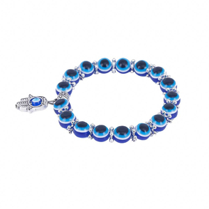 Pulsera de la <span class=keywords><strong>amistad</strong></span> con cuentas de ojo de diablo Fátima para mujer, joyería elástica Retro, superventas - Product Image 3