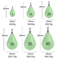 Diverses tailles 18/30/45/60/75/112/131/150g poids de pêche au plomb lumineux pour accessoire de pêche sur glace Sea Lake River Stream