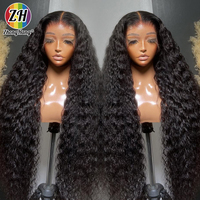 Perruques sans colle en gros, Perruques brésiliennes Jerry Curl en cheveux humains vierges bruts, Perruques Lace Front en cheveux humains pour femmes noires