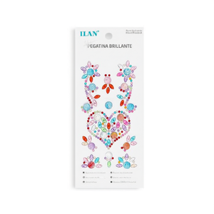 Adesivi Glitterati con Strass ILAN a Forma di Cuore Multicolore 39045 - Product Image 1