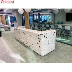 Comptoir <span class=keywords><strong>de</strong></span> réception <span class=keywords><strong>de</strong></span> bureau en pierre <span class=keywords><strong>de</strong></span> quartz à surface solide étanche joli bureau <span class=keywords><strong>de</strong></span> construction - Product Image 5