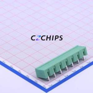 DB2ERC-7.62-7P-GN Plug-in Terminal Block Bent Lead Through Hole,P=7.62mm Board-to-Board / Socket - Closed 1x7P 7.62mm Green - Product Image 2