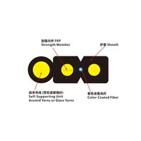 Kabel Fiber Flat Drop FIBERVISION Self-support Flat Drop Patchcord Kabel Serat Optik Tipe Bow Toneable Drop Cable