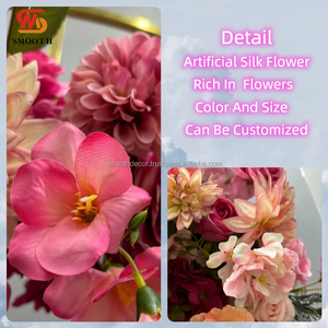 Fondo de recepción de boda suave decoración rosa arreglo de flores de seda artificial - Product Image 2