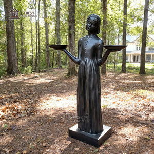 TREVI Art Moderne Maison Extérieur Jardin Décor Cuivre Personnalisée Figure Sculpture Taille Réelle Bronze Oiseau Fille Statue à Vendre - Product Image 1