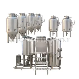 100 200 litre stainless steel 3 vessels brewhouse micro brewery equipment for small business