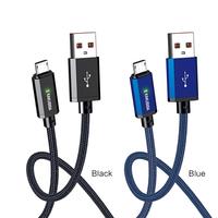 KAKUSIGA Câble en alliage d'aluminium KSC-967 avec lumière LED Câbles de téléphone portable Câble USB Micro 1 mètre Usine