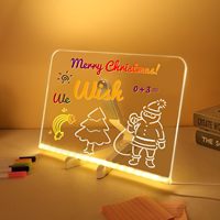 Tableau d'affichage créatif en acrylique à lumière chaude alimenté par USB, tableau d'écriture, tableau de messages pour la décoration de Noël, cadeau, fourniture personnalisée