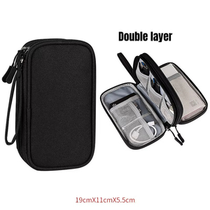 Bolsa organizadora de viaje nueva, organizadores de almacenamiento de cables, estuche de transporte portátil, impermeable, bolsas de almacenamiento de doble capa, cable - Product Image 5
