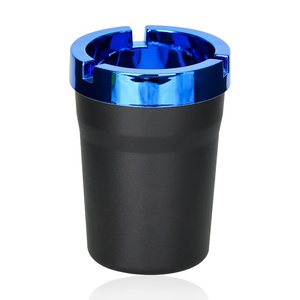 Cendrier de voiture portable en plastique, couleur personnalisée, design européen, finition électroplaquée, double couche, détachable, type entonnoir - Product Image 4