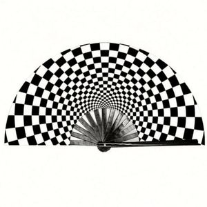 Large 13 Inch 33 cm Bamboo <b>Folding</b> Hand Fan Folk Art Style Carved Portable Business Gift Stocked Promotional Item - Product Image 5