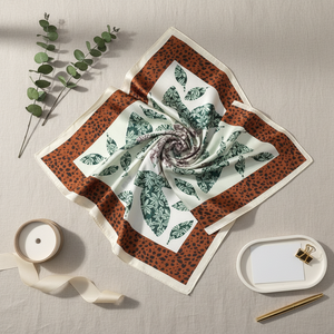 Nouveau foulard en soie de printemps, motif carré moyen, foulard décontracté, accessoire transfrontalier, cache-cou, 1 pièce - Product Image 4