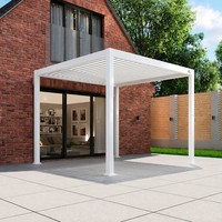 Pergola bioclimatique moderne et écologique pour jardin extérieur, gazebo imperméable pour terrasse et patio, protection solaire.