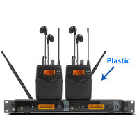 Système de monitoring intra-auriculaire sans fil UHF professionnel à double canal avec 4 récepteurs pour la scène
