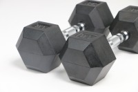 Haltères hexagonaux en caoutchouc de qualité supérieure 2,5 kg-50 kg pour la musculation professionnelle en salle et à domicile