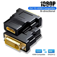 Adaptador DVI a HDTV para interfaz DVI a HDMI, conversión bidireccional, convertidor de vídeo DVI macho a HDTV hembra para PC, HDTV, proyector