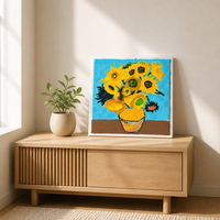Peinture par numéros 3D DIY moderne en relief, motif tournesol, 20,5 x 20,5 cm, à l'huile et acrylique, pour décoration - Vente en gros