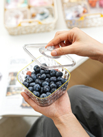 Plateau de rangement à 4 compartiments pour fruits, noix et collations, idéal pour les fêtes et mariages, avec couvercle en plastique
