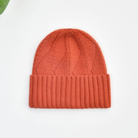 Bonnet d'hiver en laine angora tricoté avec logo personnalisé Pompon en fourrure véritable Bonnets unis tricotés avec des têtes de mort pour femmes