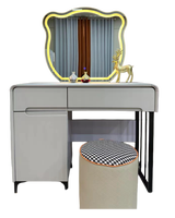 Table de toilette simple en MDF avec rangement, meuble de chevet pour la maison, mobilier de chambre à coucher moderne de luxe, coiffeuse éclairée pour maquillage