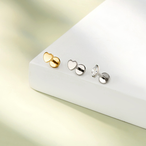 Toposh Piercings Labret en Titane, Anneaux de Lèvre, Piercings Monore, Motifs Cœur Étoile pour Cartilage d'Oreille et Tragus, Bijoux Corporels pour Filles, Cadeau Idéal - Product Image 3