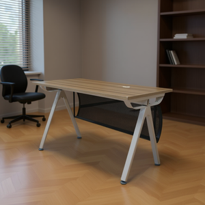 Scrivania da Ufficio Homeera L120W40H75cm Design Moderno a Forma di A con Spazio di Archiviazione per Uso Ufficio - Product Image 2