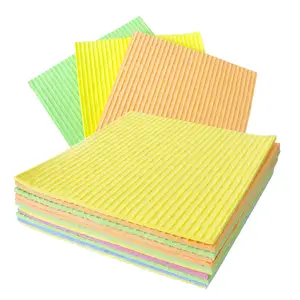 Écologique personnalisé pâte de bois coton chiffons de nettoyage imprimé suédois serviette cellulose torchon cuisine éponge serviette de nettoyage