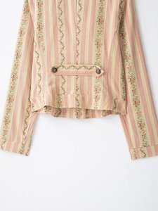 Blazer da donna jacquard a righe floreali personalizzato 2026, <span class=keywords><strong>giacca</strong></span> da ufficio testurizzata con motivo botanico artistico, giacche formali OEM/ODM - Product Image 5