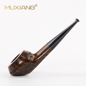 Muxiang Briarwood Smoking Pipe Straight Type With Vulcanized Rubber Mouthpiece For Tobacco Use - Product Image 2
