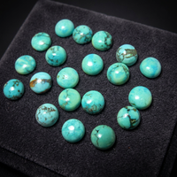 Cabochon de turquoise tibétaine verte naturelle, rond, calibré, 6 mm, pierre précieuse en vrac pour la fabrication de bijoux, vente en gros