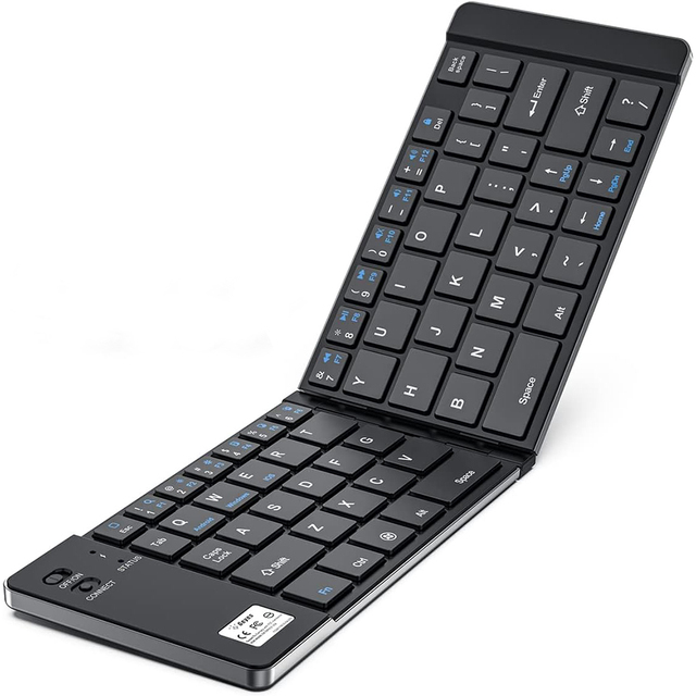 Aluminium Alloy Foldable Wireless Keyboard Folding Keyboard for Phone,pad Mini and Tablet Portable Wireless Keyboard