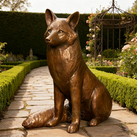 Sculpture de renard en bronze antique, style artistique réaliste, dimensions personnalisables, pour cour et pelouse