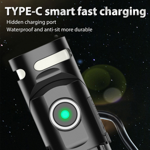 Lampe torche EDC puissante en alliage d'aluminium compacte, rechargeable, avec queue magnétique rotative, portée du faisceau de 150 m, IP44, 1400 lumens, faisceau spot - Product Image 6