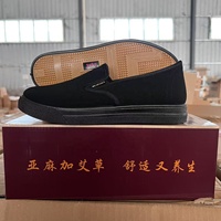 BAEWOON B05 Chaussures en toile noires style vieux Pékin avec semelle Oxford, décontractées, confortables, respirantes, à enfiler, pour homme