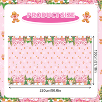 Nappe de table pour fête de Noël Huancai, motif homme en pain d'épices rose, nappe en plastique jetable pour fournitures de fête de Noël