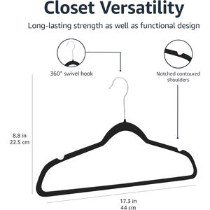 Velvet <b>Hangers</b> Premium Non-Slip Clothes <b>Hangers</b> with 360 Degree Rotatable Hook Coat <b>Hanger</b> - Product Image 5