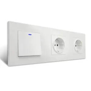 DIY Multi Position White Plastic Panel 1 2 3 4 Gang 1 Way 2 Way 110V-250V Wall Switch and Socket Free Combination