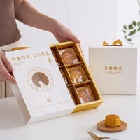 Boîte à gâteaux de lune Premium 2025 en plastique PET et carton, emballage cadeau 4/6 pièces, design portable