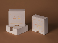 Boîte en papier doré de luxe, emballage de petit format en papier brillant, personnalisé, compartiment ondulé, épais, Logo imprimé