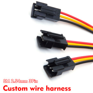 Kabel Harness Terminal SM 3Pin Kustom dengan Pitch 2.54mm, Kabel Plug dengan Pengunci untuk Koneksi Modul Sensor Catu Daya Kecil - Product Image 1