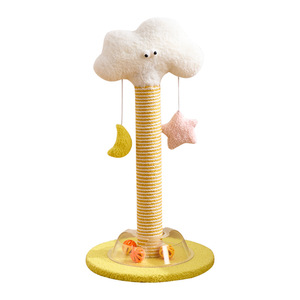 Ruimtebesparende Multifunctionele Verticale Hout Sisal Milieuvriendelijke Kat Krabpaal No-Puinhoop Shredding Bloem Ontwerp Karton Verpakt - Product Image 2