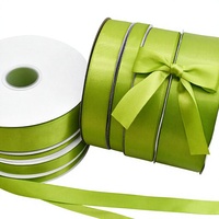 Ruban en satin polyester vert brillant de 3 mm à 5 cm de largeur personnalisée, avec logo en relief, pour emballage uni et artisanat de vêtements – Fournisseur en gros Hanfan Factory