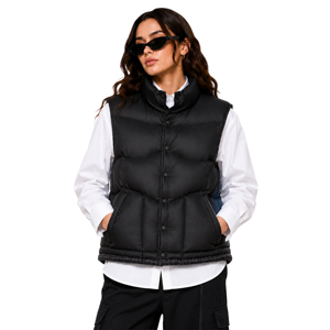 Nouvelle Collection 2026 – Gilet matelassé <span class=keywords><strong>noir</strong></span> <span class=keywords><strong>sans</strong></span> manches pour femme, isolé en duvet, avec fermeture boutonnée, idéal pour la superposition - Product Image 1
