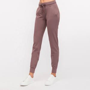 กางเกงวอร์มสำหรับเล่นกีฬาโยคะมีกระเป๋าด้านข้างมีเชือกรูดกางเกงวิ่งออกกำลังกายแบบสลิมฟิตของผู้หญิงกางเกงวิ่งทำจากไนลอน - Product Image 4