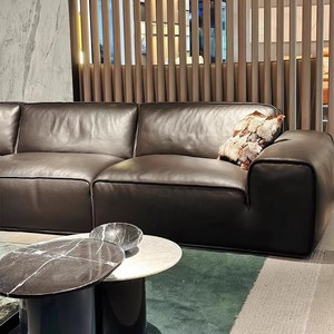 Ensemble de canapés de salon de luxe italien, mobilier haut de gamme, design moderne et élégant, grand canapé sectionnel en cuir véritable pour villa - Product Image 5
