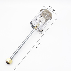 Lampe à gaz de camping, longueur 35 cm, corps en métal avec abat-jour en verre pour usage extérieur - Product Image 1