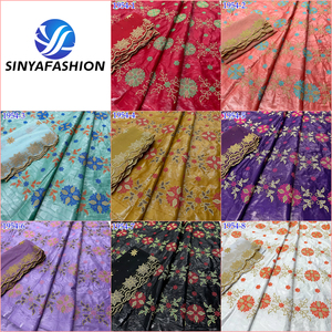 Vente Chaude Tissus Africains Bazin Riche de 5 Yards et Dentelle Française Brodé de 2 Yards pour Mariages et Fêtes – <span class=keywords><strong>Style</strong></span> Élégant et Sexy - Product Image 2