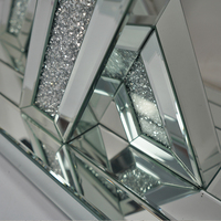 Table console moderne argentée avec finition miroir en cristal diamant vente directe d'usine pour meubles décoratifs de salon