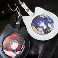 Sac à pendentifs de style japonais bande dessinée avec badge transparent, porte-clés avec breloque, mini badge de rangement